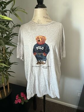 Polo Ralph Lauren bear shirt size xl Gray Short Sleeve